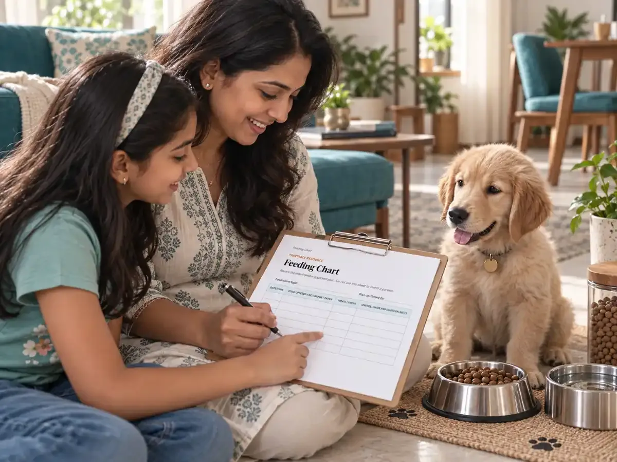 Puppy Feeding Schedule in India: First 30 Days Ka Safe Routine